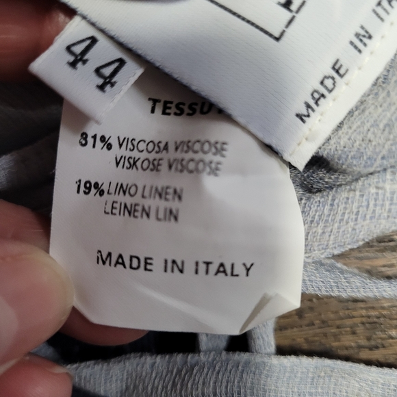 La Seta by Asya Linen Blend Crop Top  back Tie Sz Small - Picture 10 of 12